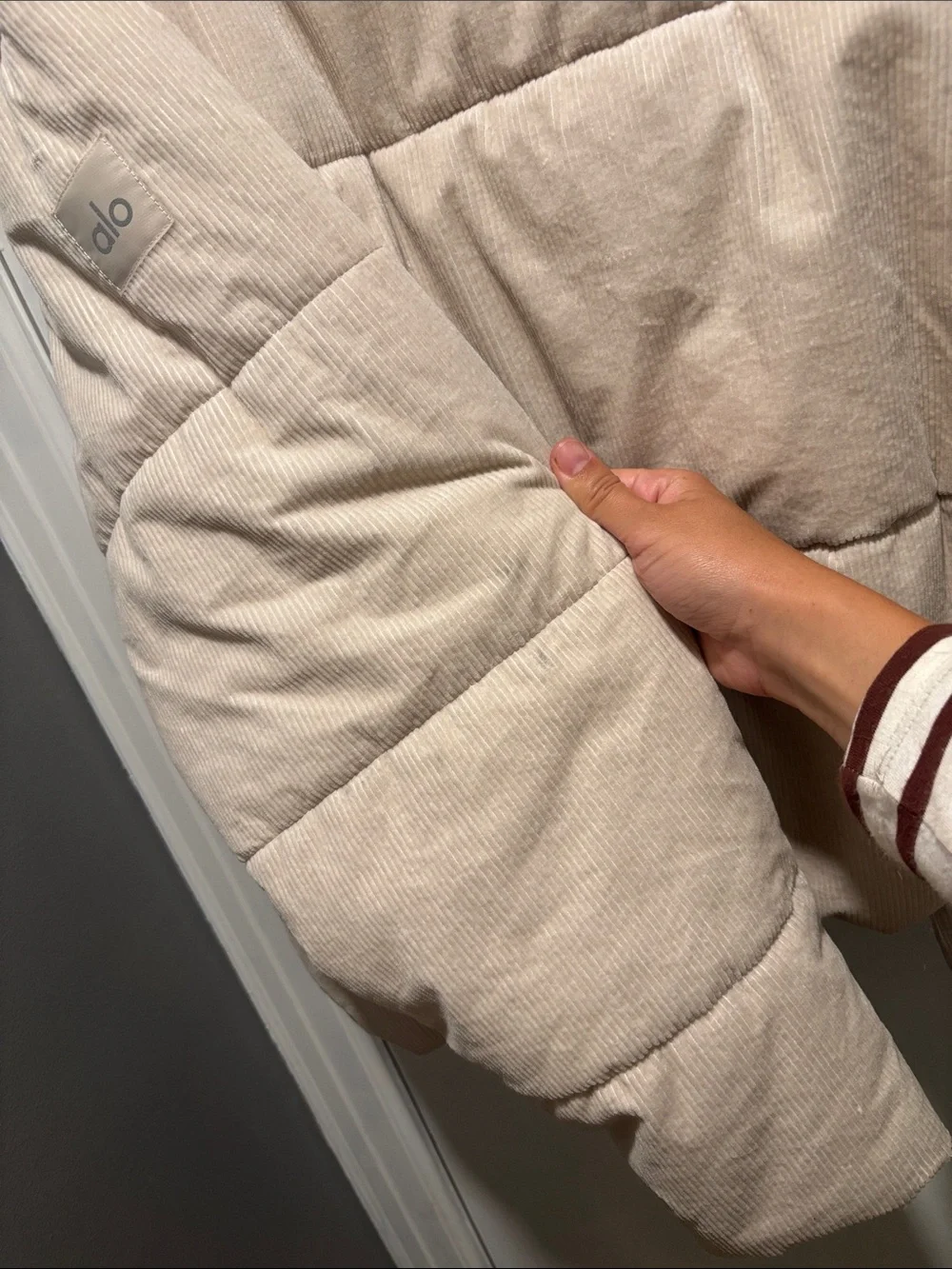 ALO corduroy puffer jacket size large